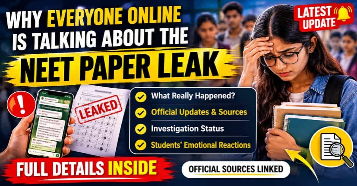 Neet Paper Leak Latest Update